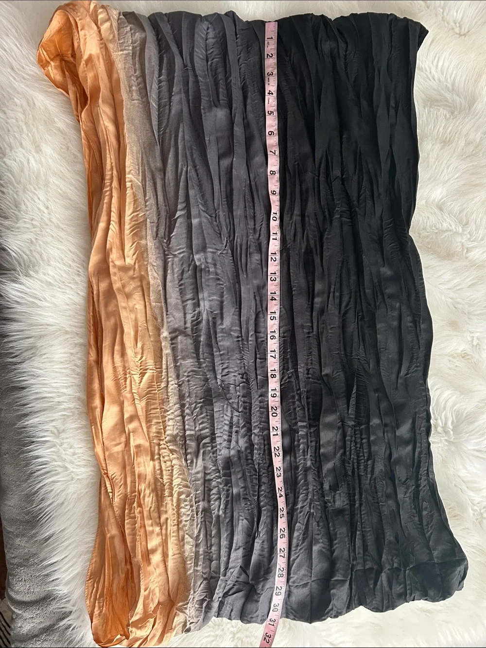 Nordstrom Multitexture Infinity Scarf in Charcoal, Taupe & Peach